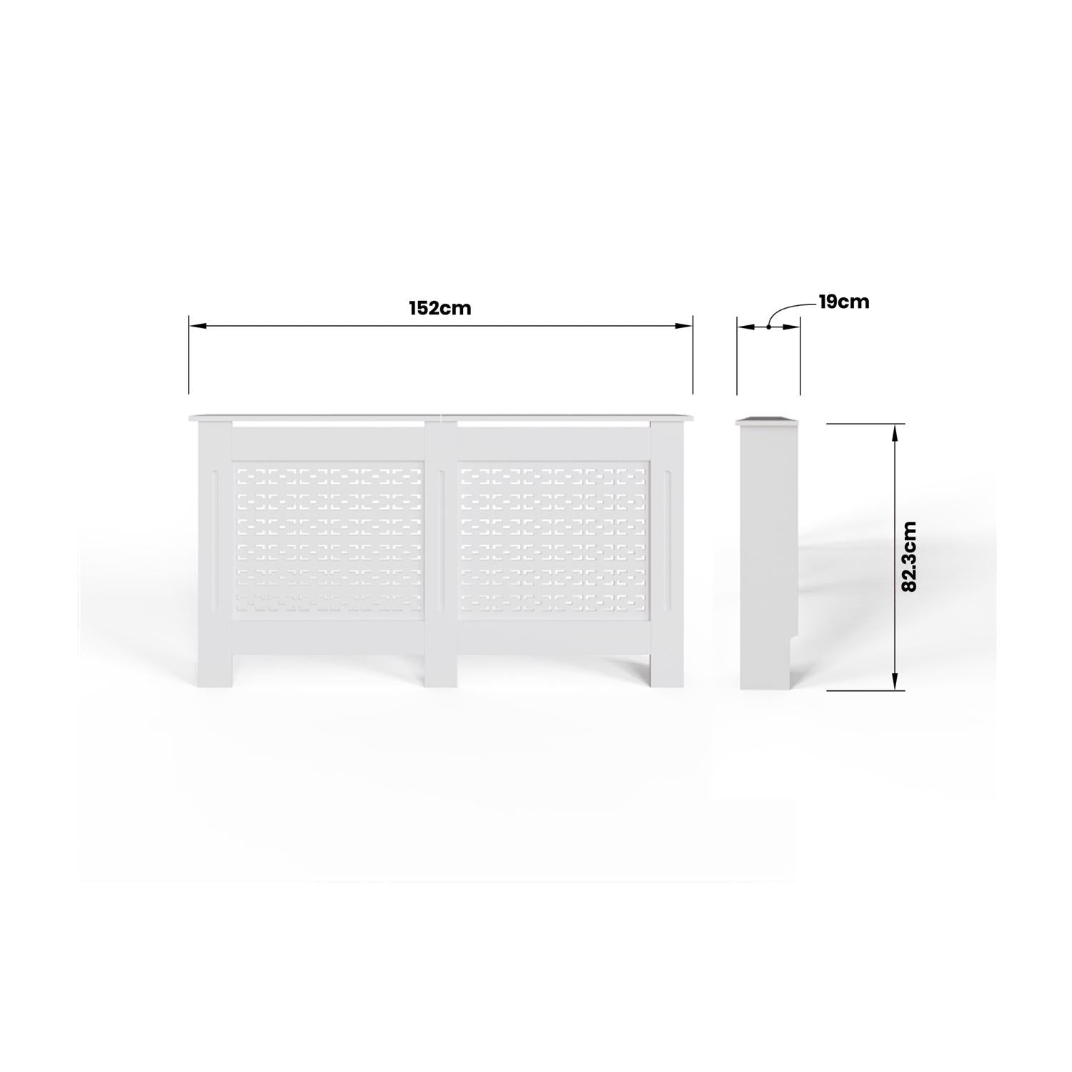 FWStyle Geometric Pattern Large White Radiator Cover