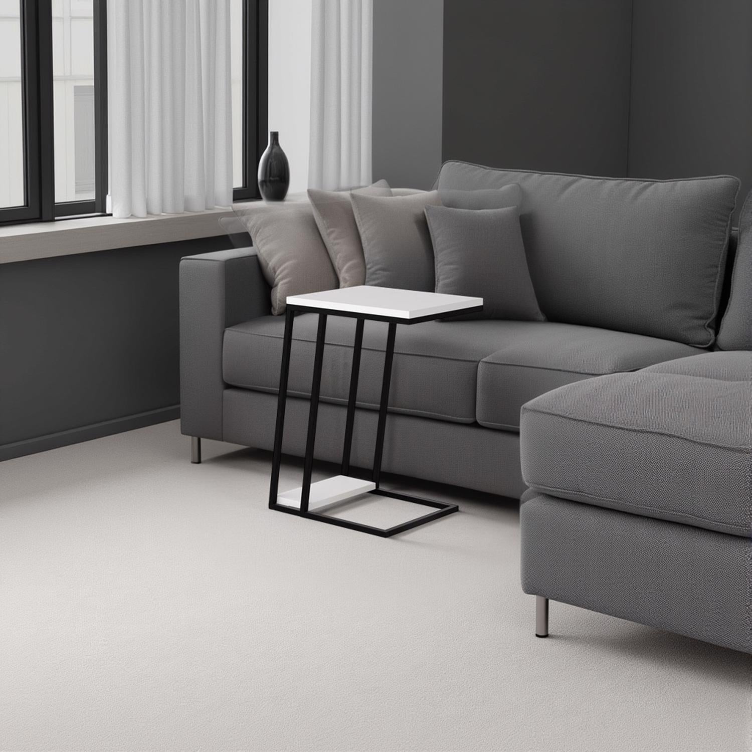 FWStyle Pal 2 Tier White Sofa End Table