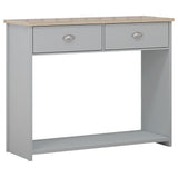 Westbury Farmhouse 2 Drawer Hallway Console Table - Matt Grey & Light Oak