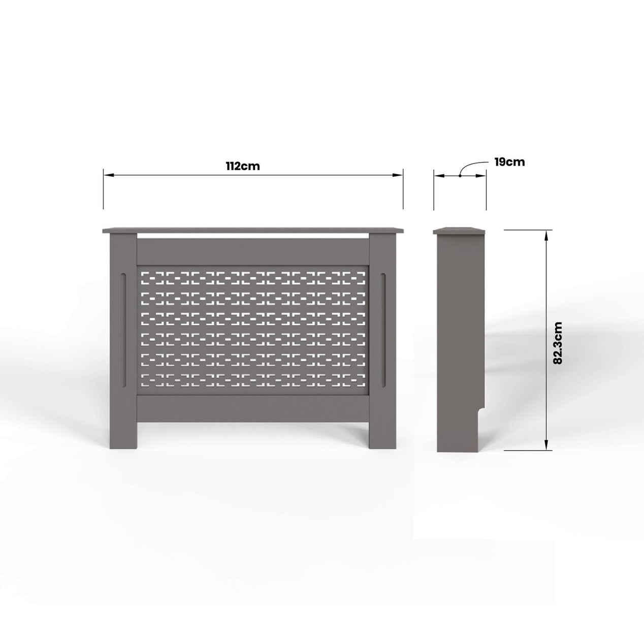 FWStyle Geometric Pattern Medium Grey Radiator Cover