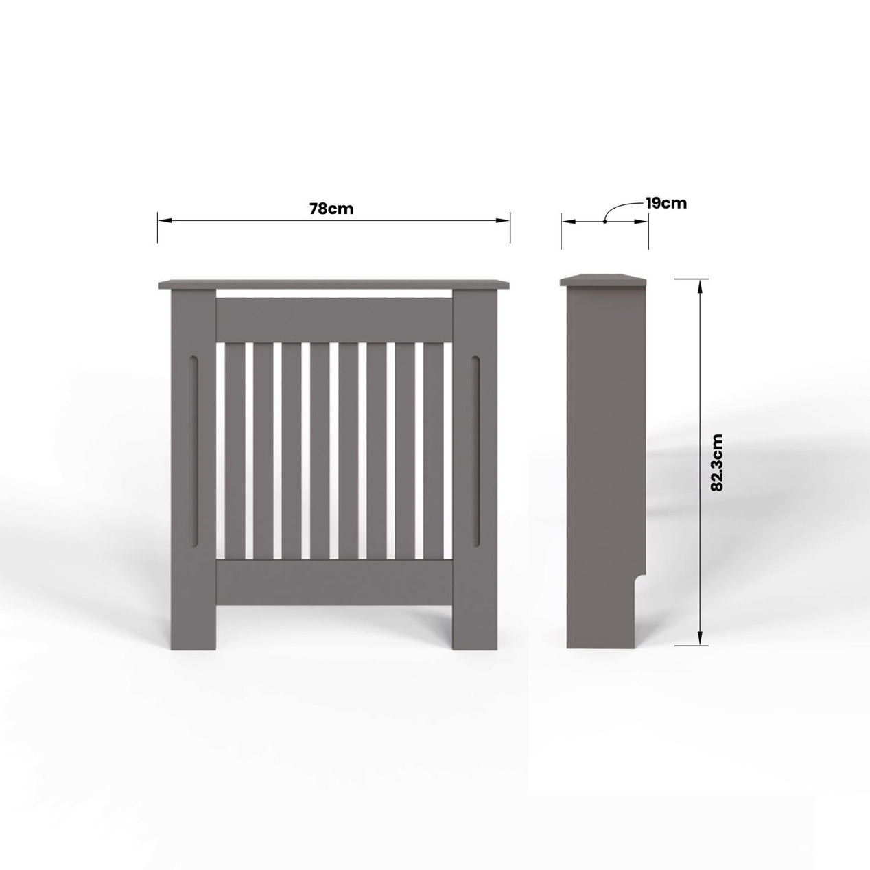 FWStyle Vertical Slat Small MDF Grey Radiator Cover