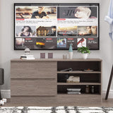 FWStyle Stora 2 Drawer Entertainment Unit With Storage - For up to 50 inch TV - Rustic Oak