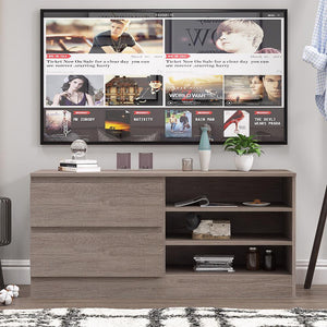 FWStyle Stora 2 Drawer Entertainment Unit With Storage - For up to 50 inch TV - Rustic Oak