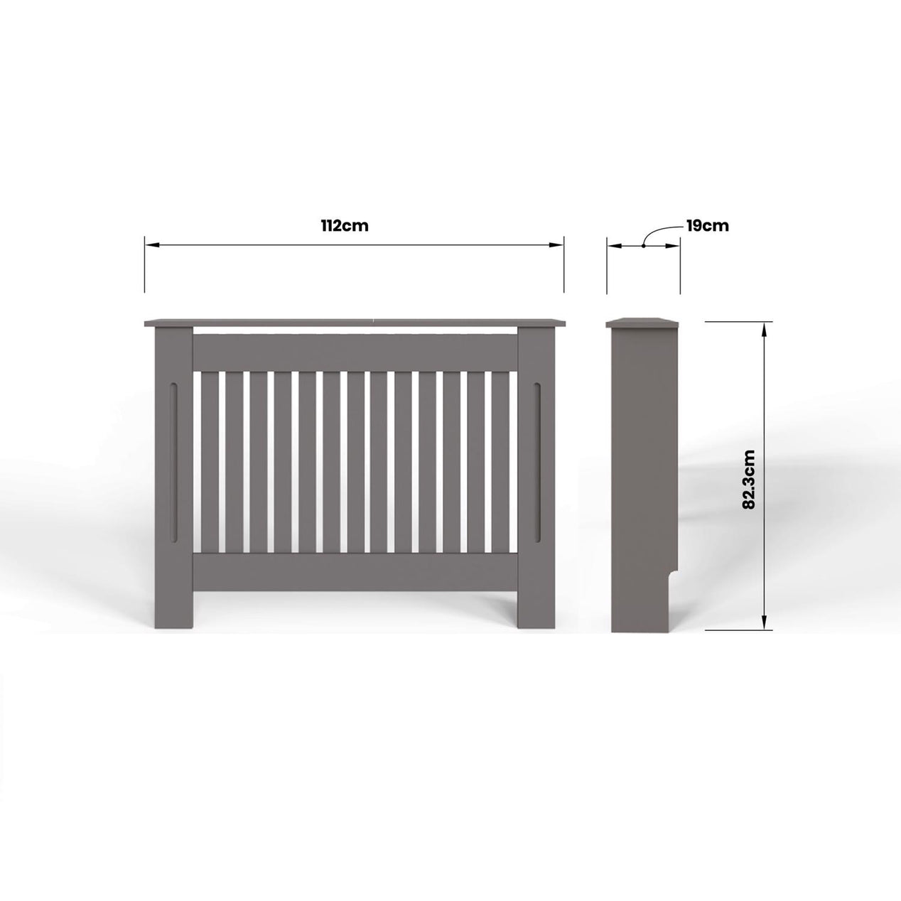 FWStyle Vertical Slat Medium MDF Grey Radiator Cover
