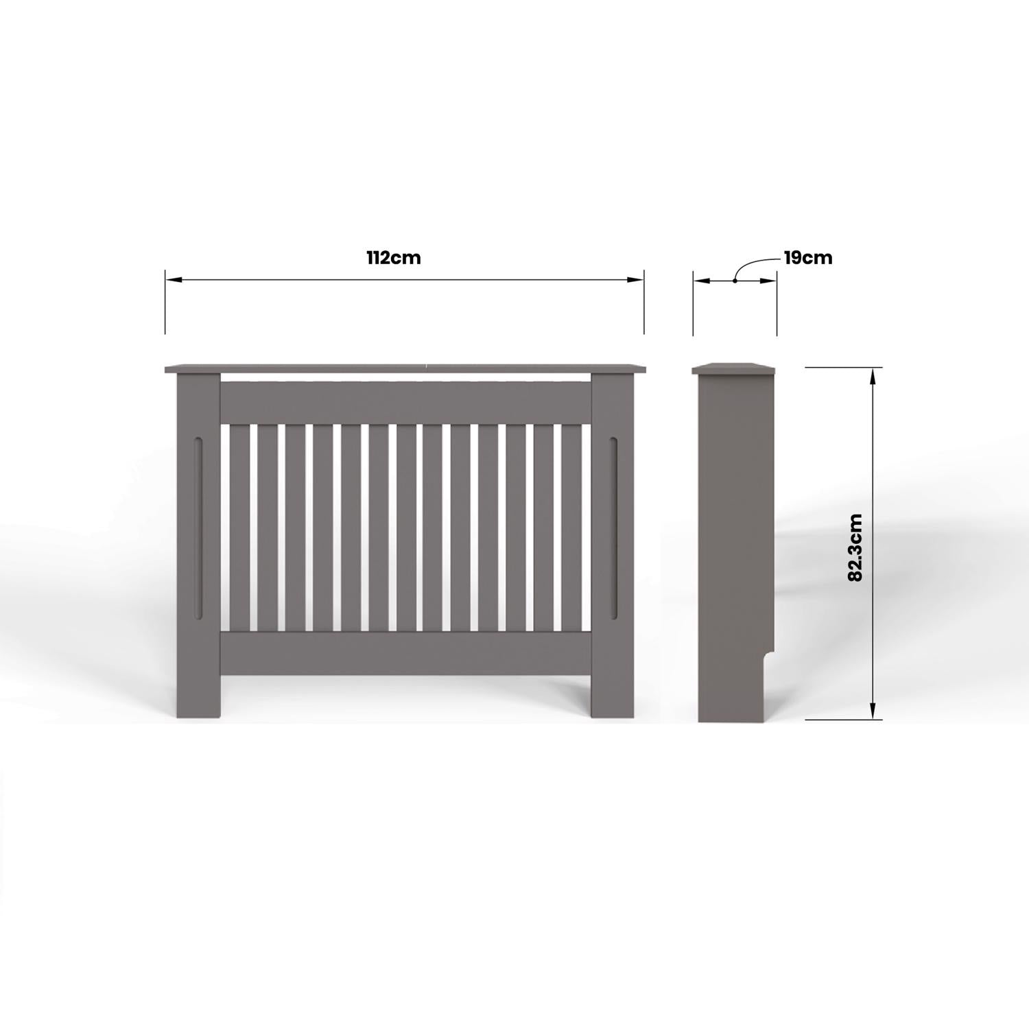 FWStyle Vertical Slat Medium MDF Grey Radiator Cover