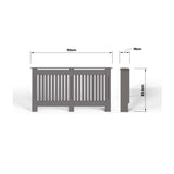 FWStyle Vertical Slat Large MDF Grey Radiator Cover