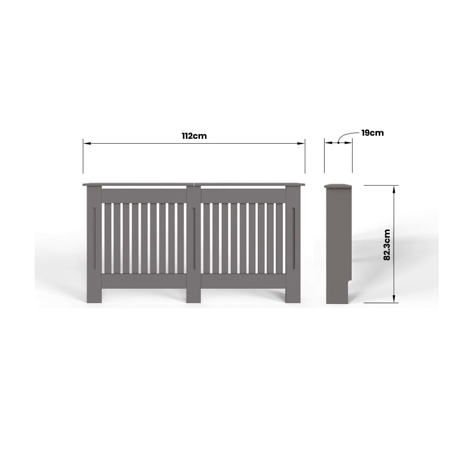 FWStyle Vertical Slat Large MDF Grey Radiator Cover