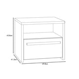 Matt Grey Oak Bedside 1 Drawer With Open Shelf