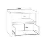 Matt Grey Oak Bedside 1 Drawer With Open Shelf