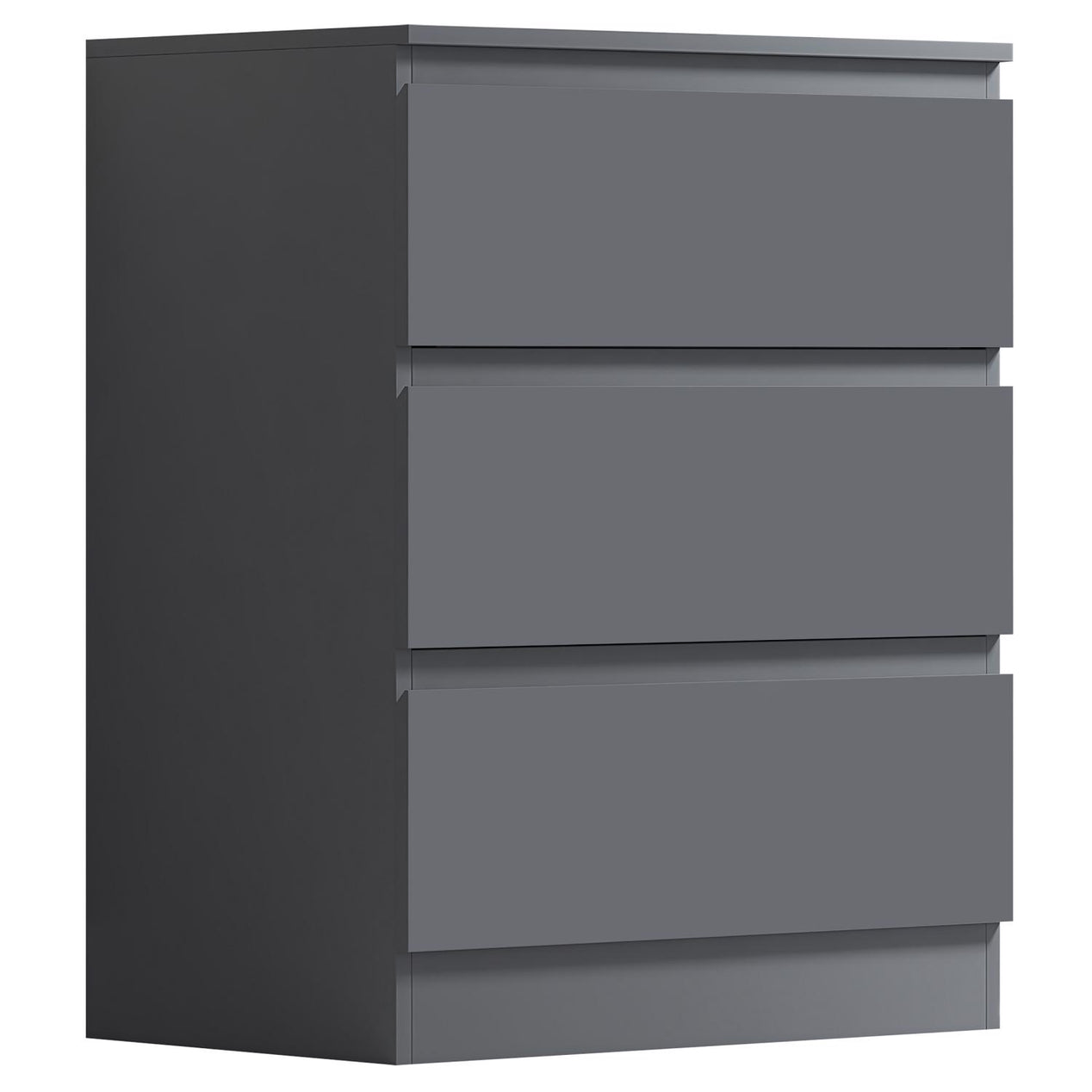 FWStyle Stora 3 Drawer Chest of Drawers - Matt Dark Grey