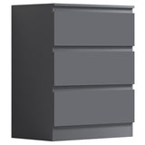 FWStyle Stora 3 Drawer Chest of Drawers - Matt Dark Grey