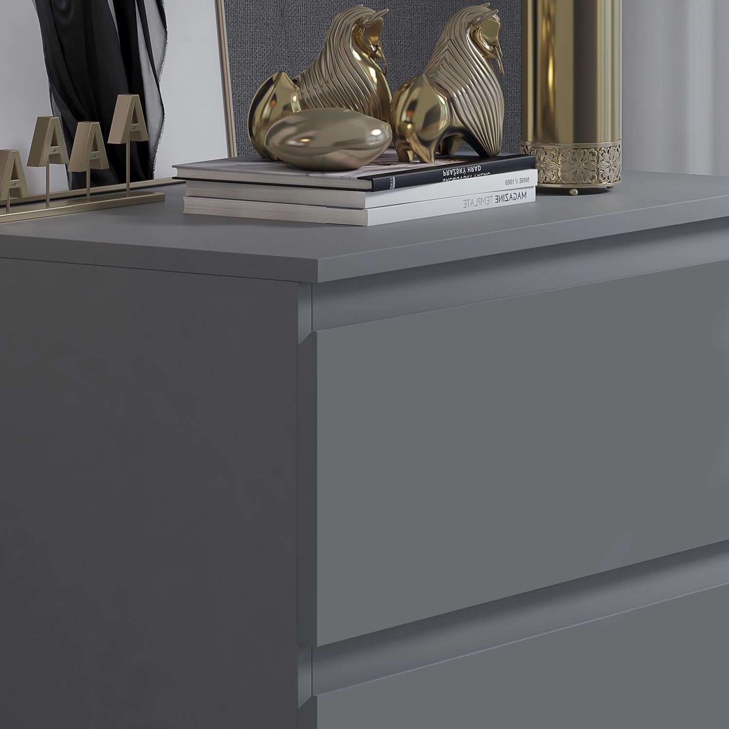 FWStyle Stora 3 Drawer Chest of Drawers - Matt Dark Grey