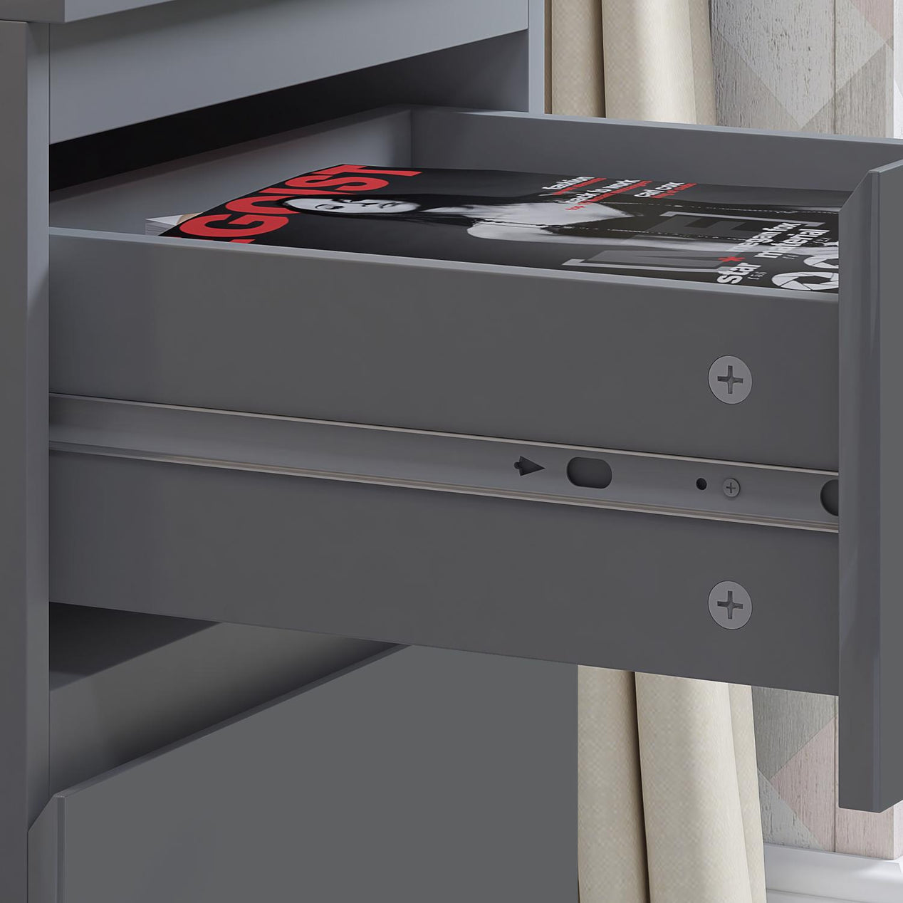 FWStyle Stora 3 Drawer Chest of Drawers - Matt Dark Grey