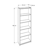 Adore Anthracite Grey Tall 5 Tier Bookcase Shelving Unit
