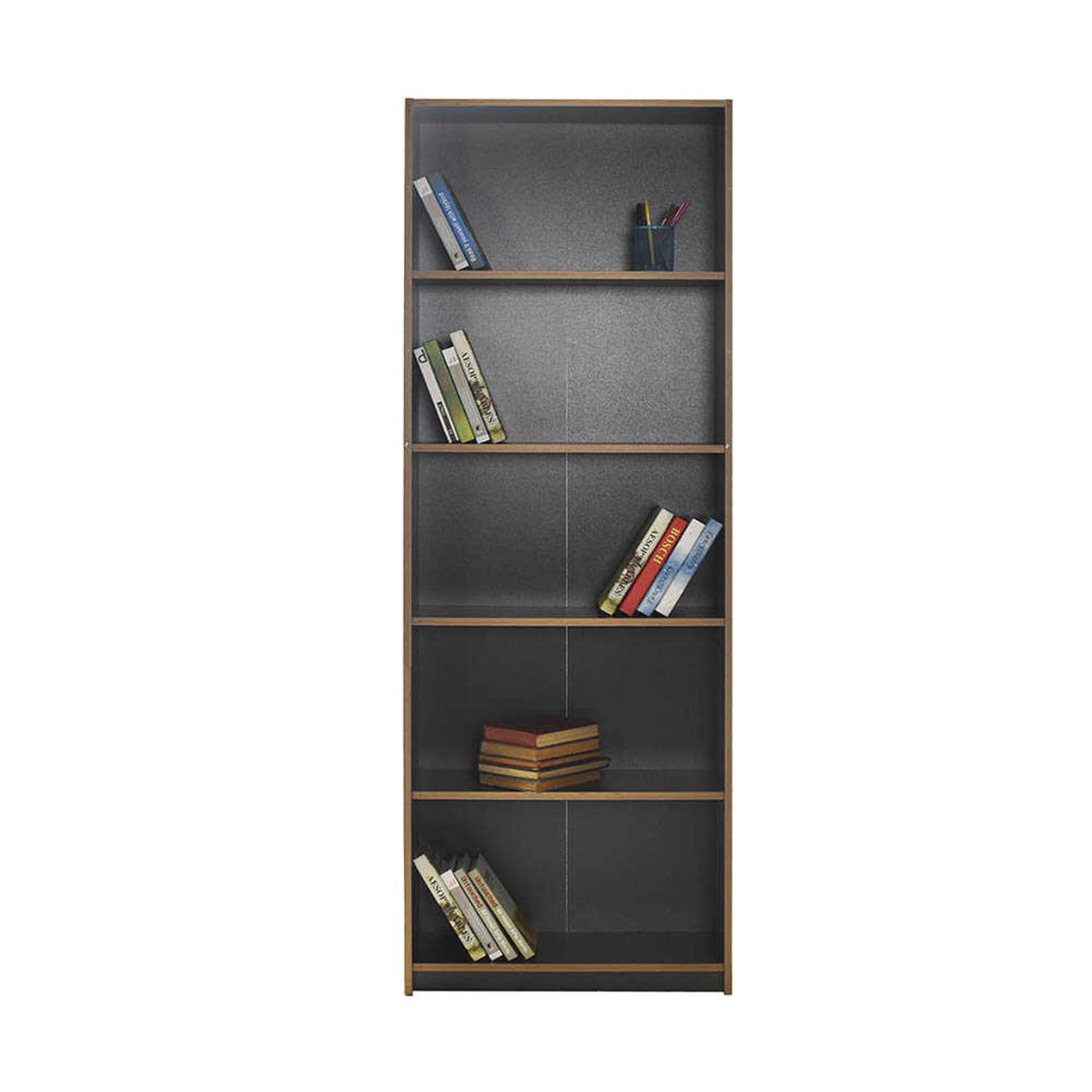 Adore Anthracite Grey Tall 5 Tier Bookcase Shelving Unit