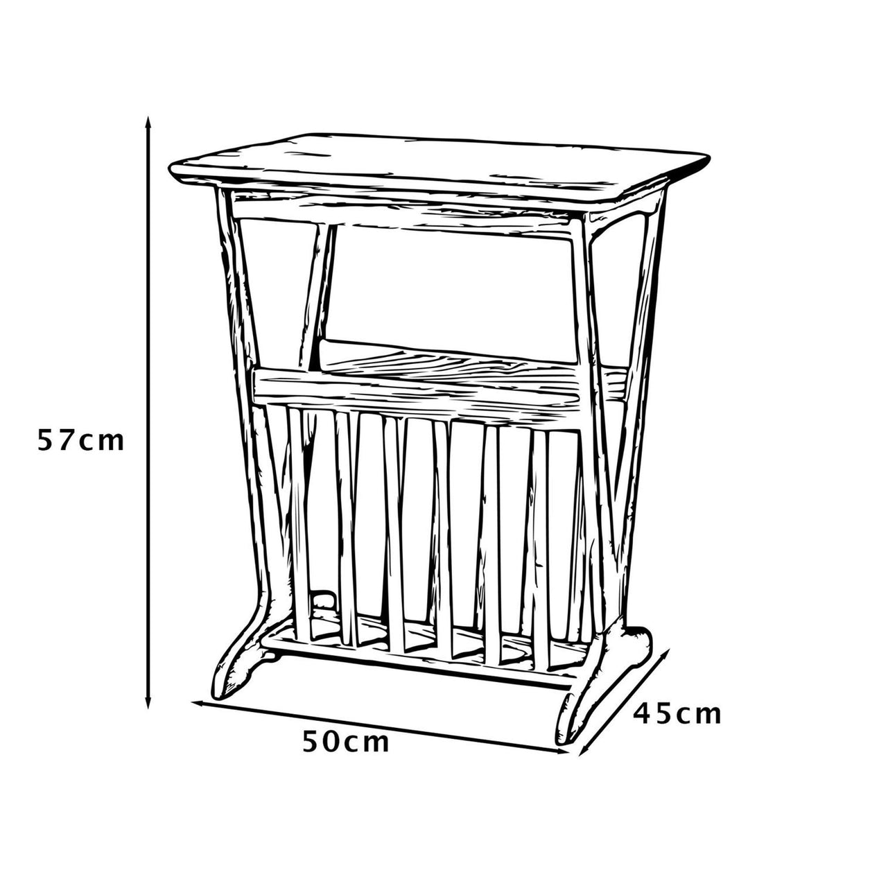 Hudson Ash Magazine Rack Table