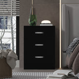 FWStyle Tunis 3 Drawer Bedside Chest Matt Black