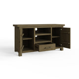 Saltash Large TV Unit 2 Door 1 Drawer - Solid Reclaimed Natural Pine