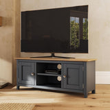 Taberno Oak 2 Door TV Unit Graphite Blue
