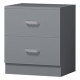 FWStyle Tunis 3 Piece Bedroom Furniture Set - Matt Grey - Wardrobe + Chest + Bedside