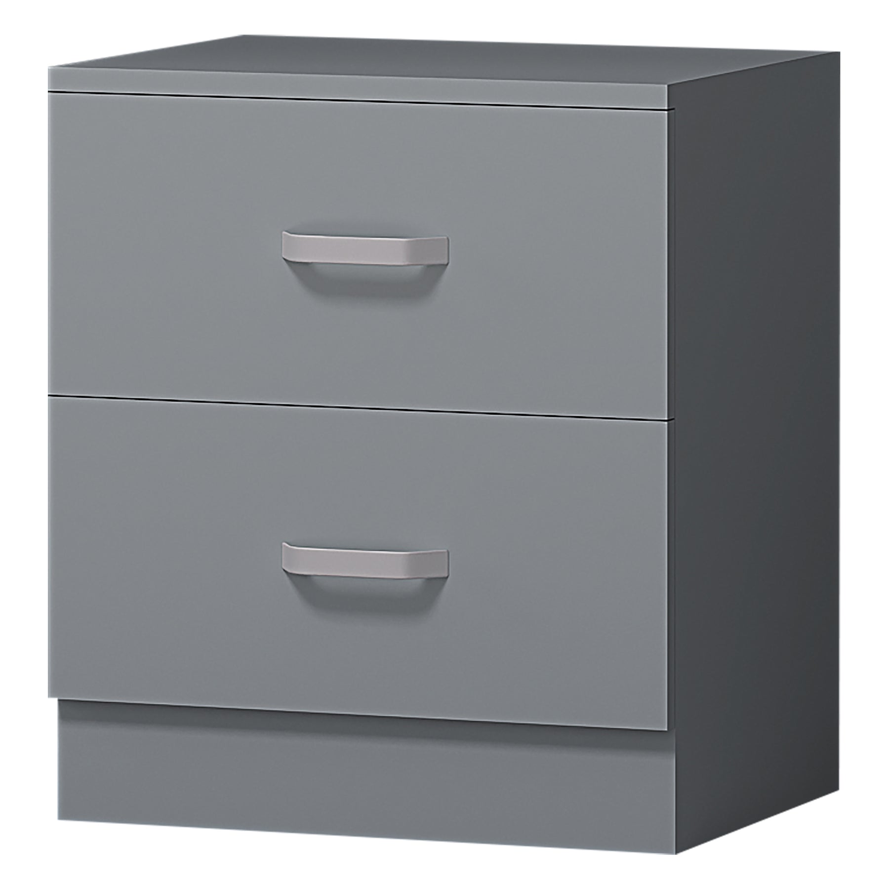 FWStyle Tunis 3 Piece Bedroom Furniture Set - Matt Grey - Wardrobe + Chest + Bedside