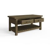 Saltash 2 Drawer Storage Coffee Table - Solid Reclaimed Natural Pine