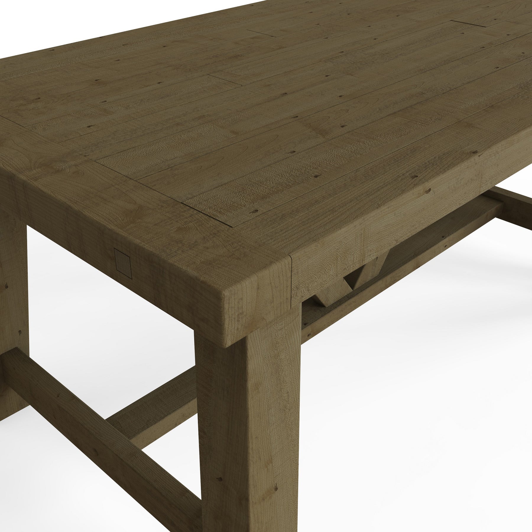 Saltash 1.6m Fixed Top Dining Table - Solid Reclaimed Natural Pine