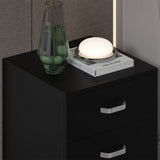 FWStyle Tunis 3 Drawer Bedside Chest Matt Black