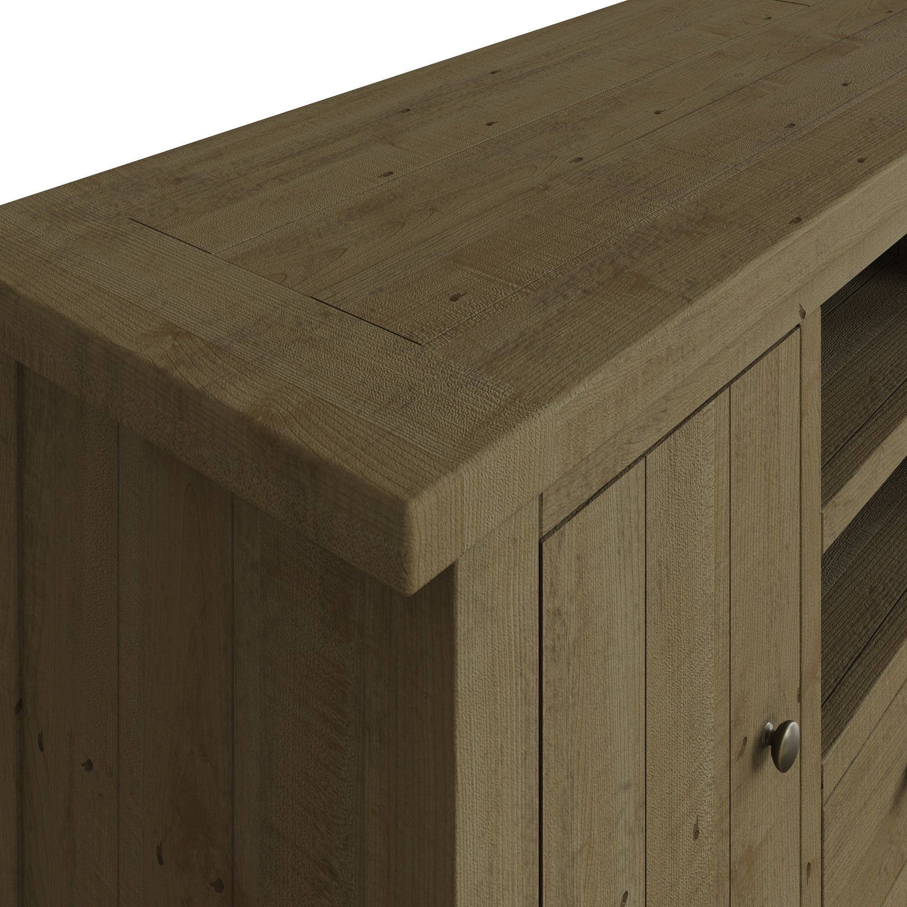 Saltash Large TV Unit 2 Door 1 Drawer - Solid Reclaimed Natural Pine