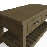 Saltash 2 Drawer Storage Coffee Table - Solid Reclaimed Natural Pine