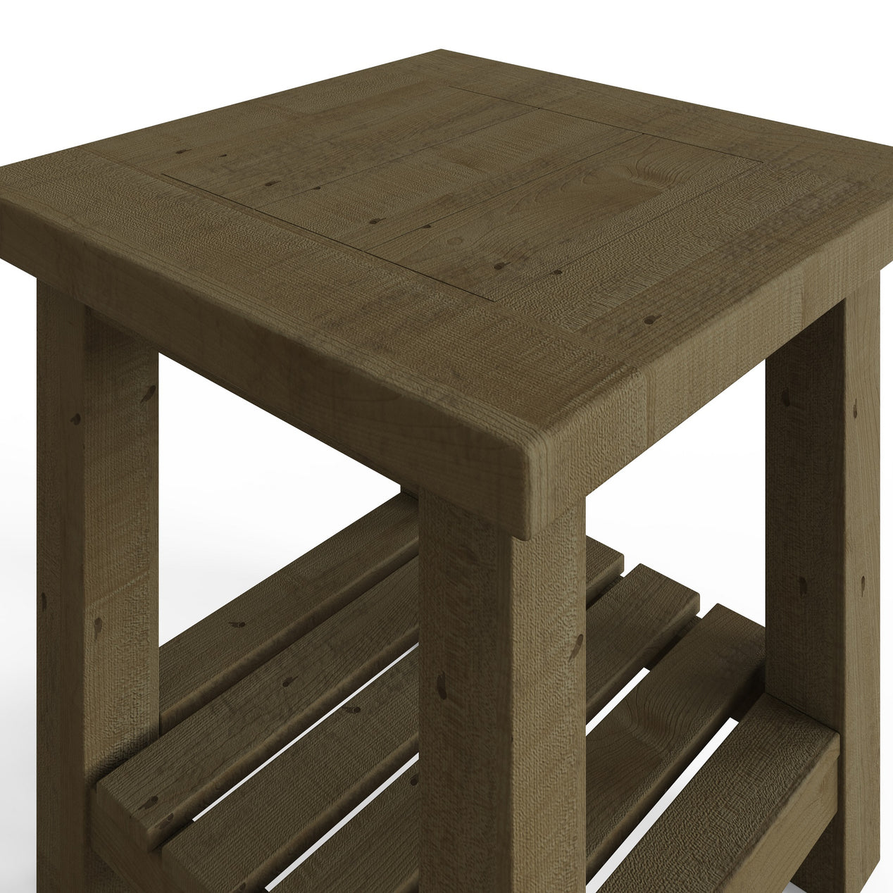 Saltash Lamp Side Table - Solid Reclaimed Natural Pine