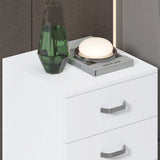 FWStyle Tunis 3 Drawer Bedside Chest Matt White