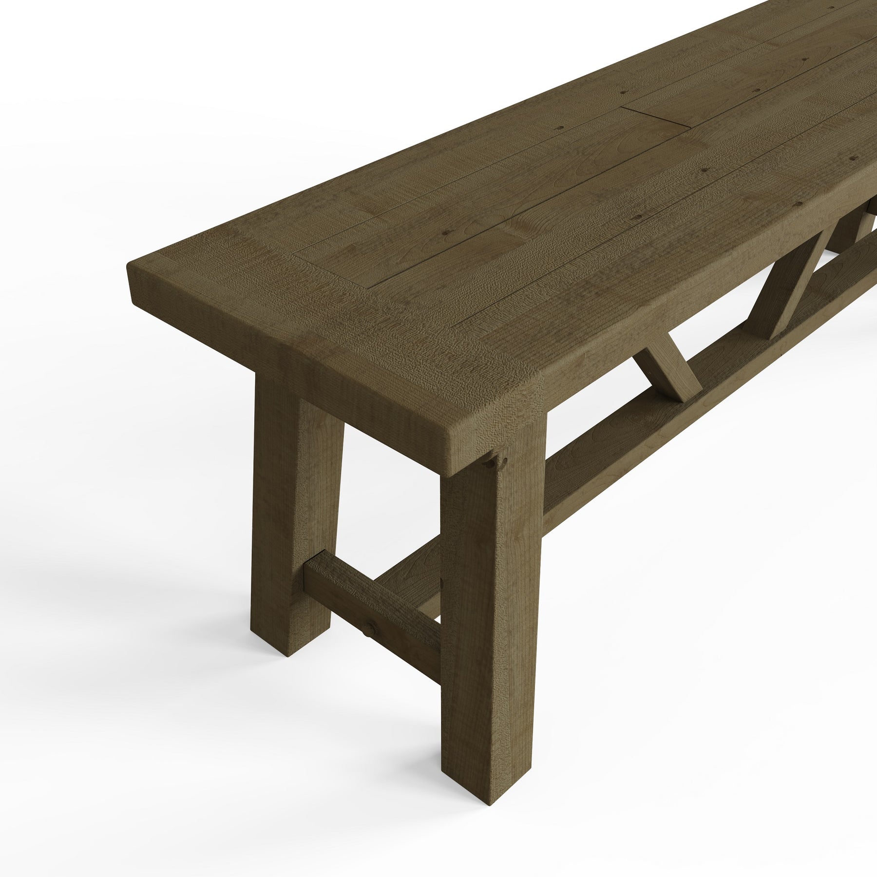 Saltash 1.4m Dining Bench - Solid Reclaimed Natural Pine