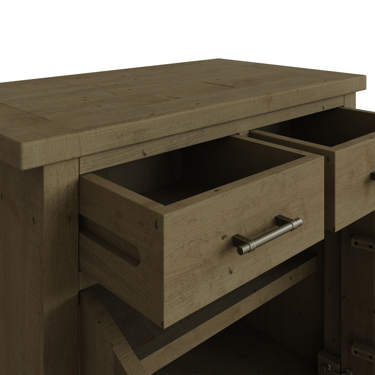 Saltash Compact Sideboard 2 Door 2 Drawer - Solid Reclaimed Natural Pine