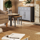 Taberno Oak Nest Of 2 Tables Dove Grey