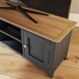 Taberno Oak 2 Door TV Unit Graphite Blue