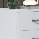 FWStyle Tunis 3 Drawer Bedside Chest Matt White