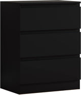 FWStyle Carlton 3 Drawer Chest Of Drawers - Matt Black