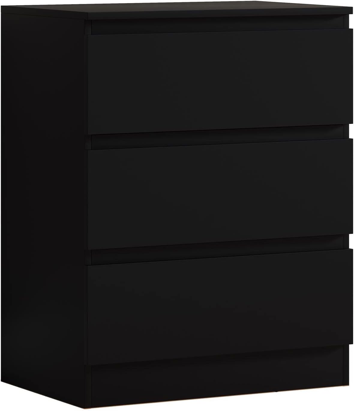 FWStyle Carlton 3 Drawer Chest Of Drawers - Matt Black
