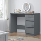FWStyle Stora 3 Drawer Dressing Table - Grey Gloss Front