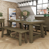 Saltash 1.6m Fixed Top Dining Table - Solid Reclaimed Natural Pine