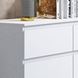 FWStyle Stora 6 Drawer Wide 3+3 Chest Of Drawers - Matt White