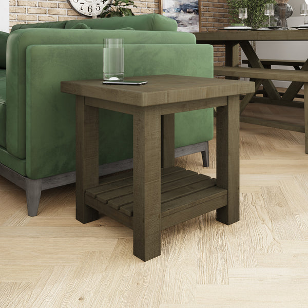 Saltash Lamp Side Table - Solid Reclaimed Natural Pine