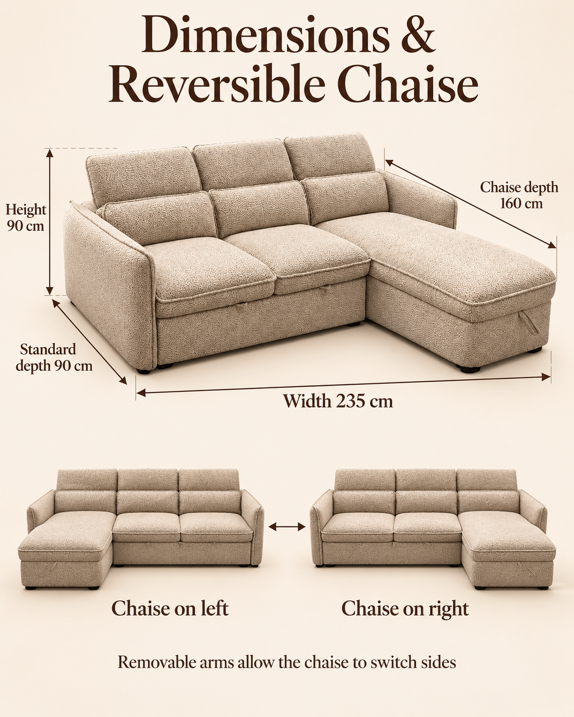 Melbourne Storage Sofa Bed