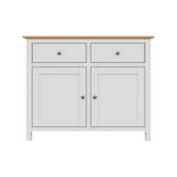 Taberno Oak 2 Door 2 Drawer Sideboard Linen White