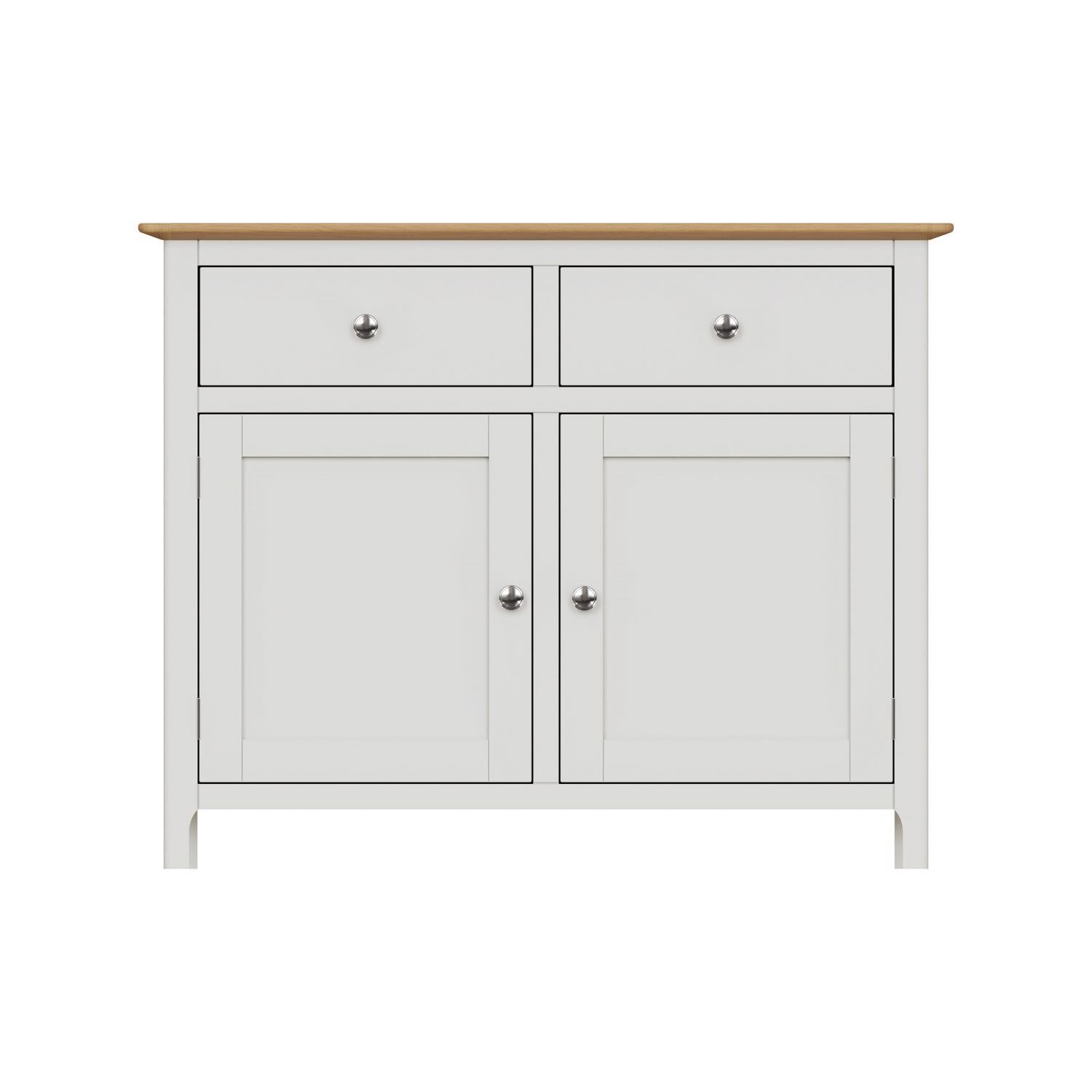 Taberno Oak 2 Door 2 Drawer Sideboard Linen White