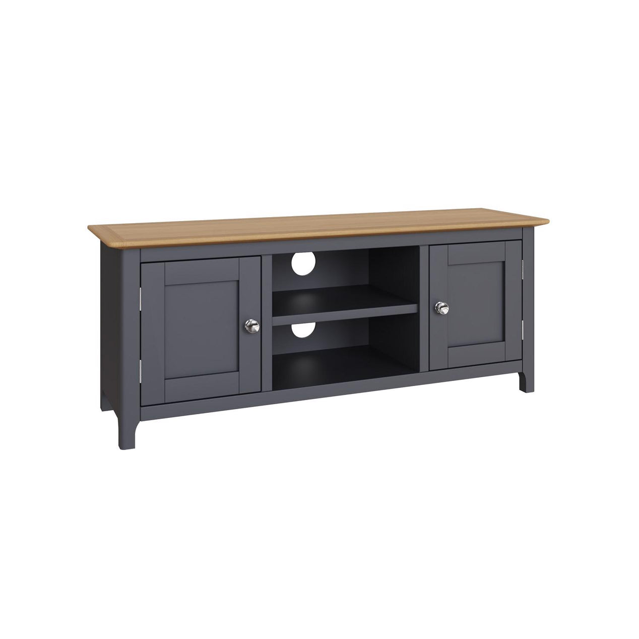 Taberno Oak 2 Door TV Unit Graphite Blue