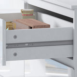 FWStyle Stora 8 Drawer Wide 4+4 Chest Of Drawers - White Gloss Front