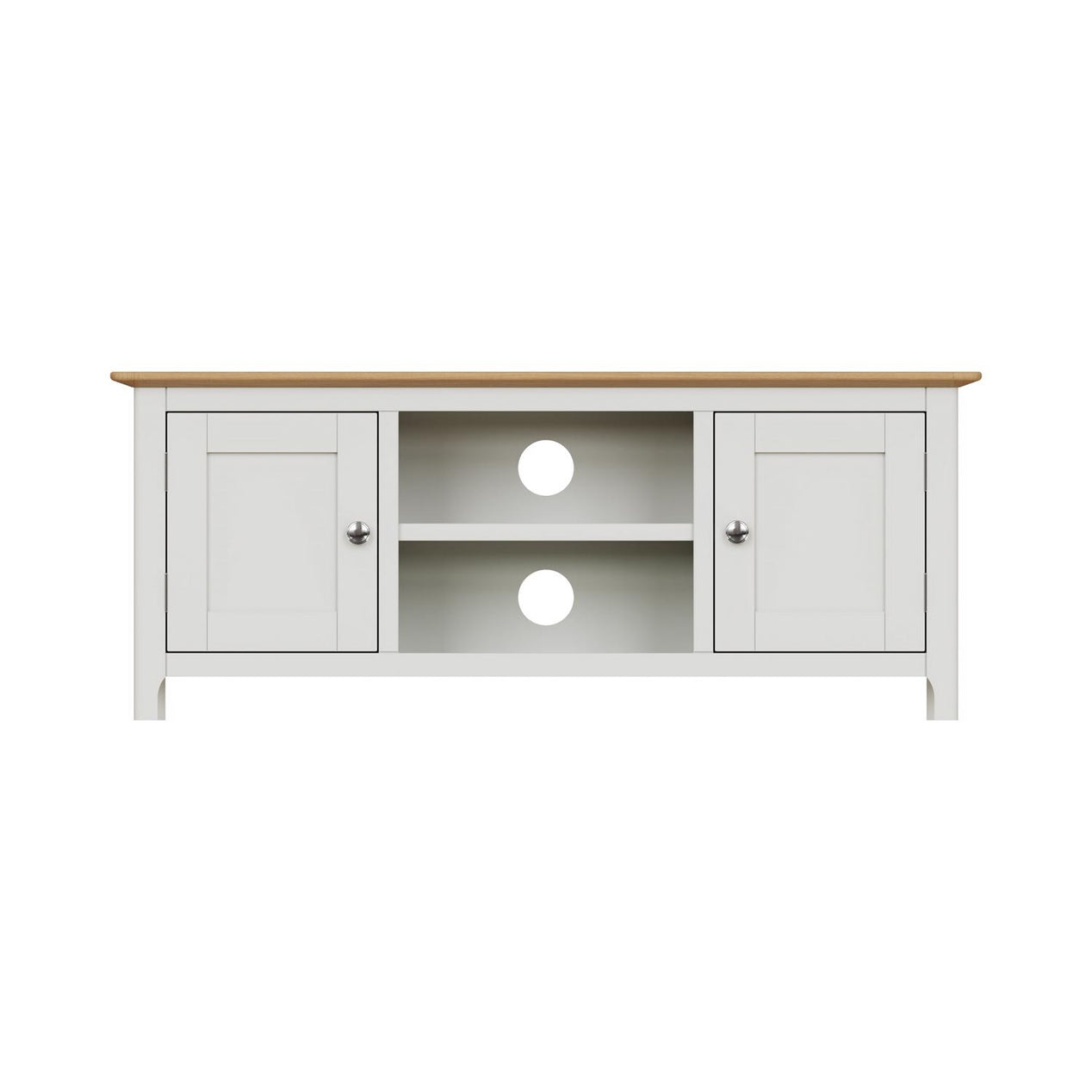 Taberno Oak 2 Door TV Unit Linen White