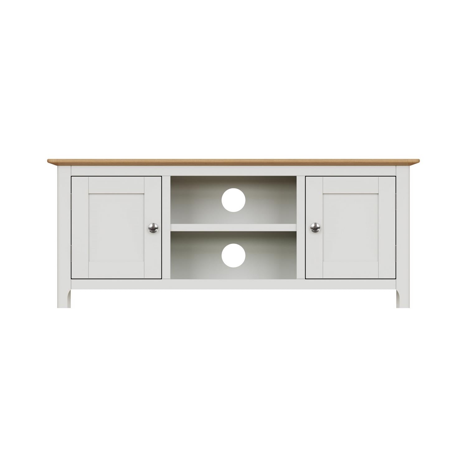 Taberno Oak 2 Door TV Unit Linen White